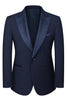 Load image into Gallery viewer, Black Peaked Lapel Beaded 3 Pieces Wedding Suits