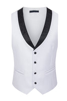 Load image into Gallery viewer, Black Peaked Lapel Beaded 3 Pieces Wedding Suits