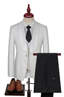 Load image into Gallery viewer, Dark Green Jacquard Shawl Lapel 3 Pieces Prom Suits