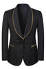Load image into Gallery viewer, Black Jacquard Shawl Lapel 3 Pieces Prom Suits