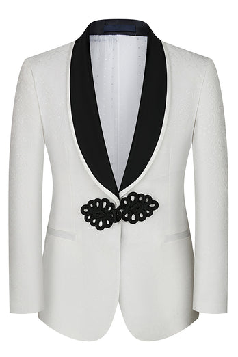 Black Jacquard Shawl Lapel 3 Pieces Prom Suits
