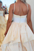 Load image into Gallery viewer, Apricot 3D Flower A Line Long Prom Dress with Ruffles