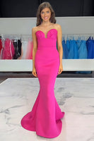 Load image into Gallery viewer, Fuchsia Mermaid Sweetheart Long Prom Dress