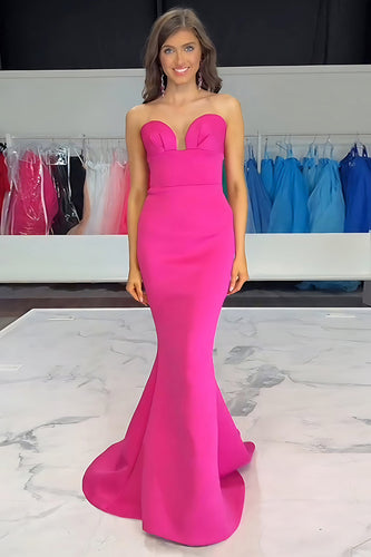 Fuchsia Mermaid Sweetheart Long Prom Dress