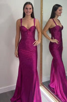 Load image into Gallery viewer, Sparkly Royal Blue Mermaid Long Prom Dress with Slit