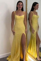 Load image into Gallery viewer, Sparkly Royal Blue Mermaid Long Prom Dress with Slit