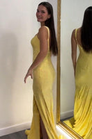 Load image into Gallery viewer, Sparkly Royal Blue Mermaid Long Prom Dress with Slit