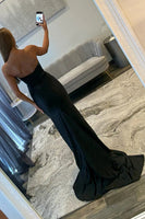 Load image into Gallery viewer, Black Strapless Corset Mermaid Long Prom Dress