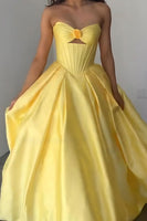 Load image into Gallery viewer, Pink 3D Flower A Line Satin Corset Long Prom Dress