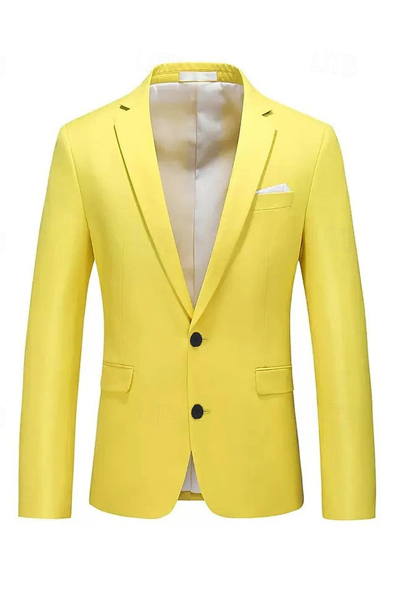 Load image into Gallery viewer, Notched Lapel Classc Yellow 2 Pieces Prom Suits