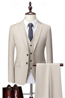 Load image into Gallery viewer, Classic 3 Pieces Notched Lapel Light Khaki Men&#39;s Prom Suits