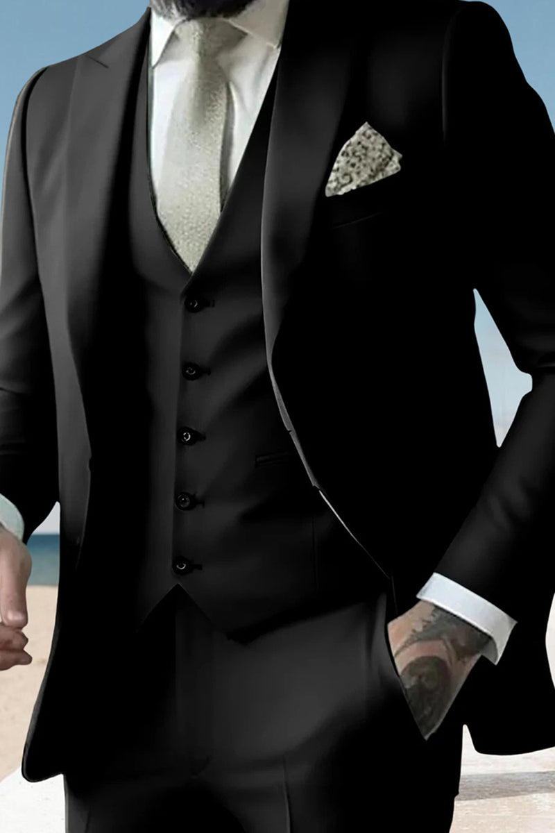 Load image into Gallery viewer, 3 Pieces Sage Peaked Lapel Classic Men&#39;s Prom Suits