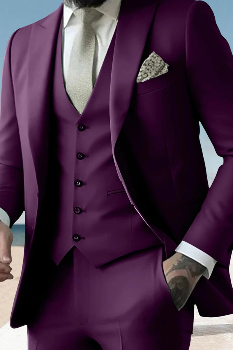 Load image into Gallery viewer, 3 Pieces Sage Peaked Lapel Classic Men&#39;s Prom Suits