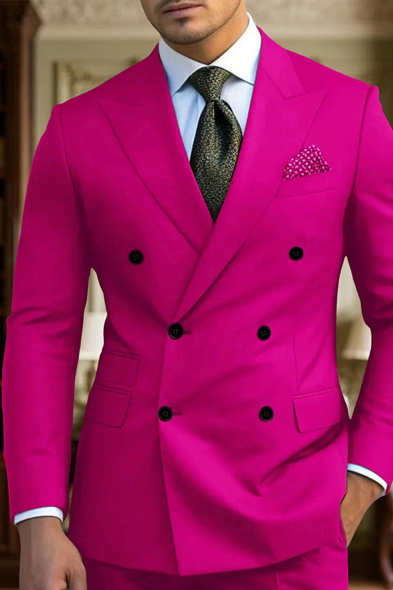 Load image into Gallery viewer, Dark Green Slim Fit Peaked Lapel 2 Pieces Men&#39;s Prom Suits