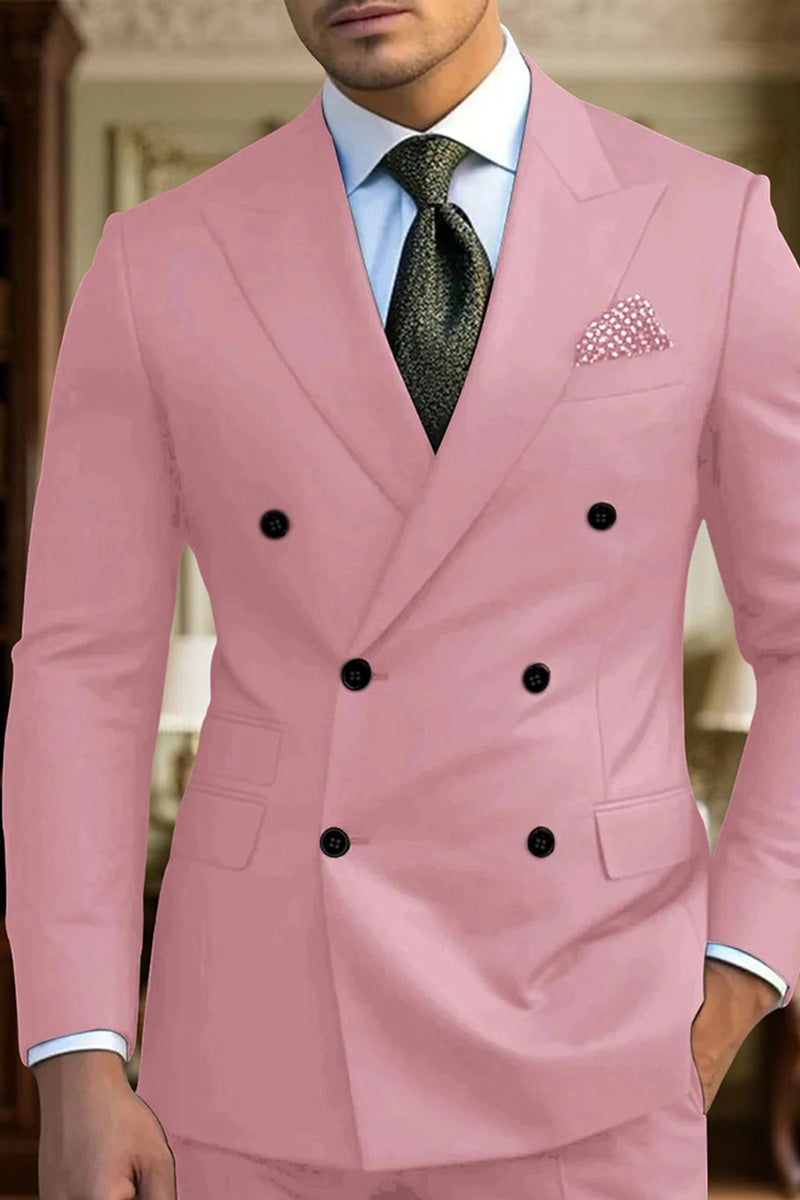 Load image into Gallery viewer, Dark Green Slim Fit Peaked Lapel 2 Pieces Men&#39;s Prom Suits