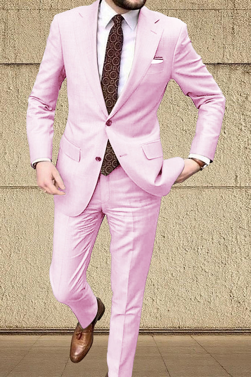 Load image into Gallery viewer, Khaki Notched Lapel Slim Fit Classic 2 Pieces Men&#39;s Prom Suits