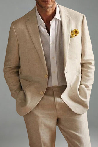 Notched Lapel Ivory 2 Pieces Men's Prom Suits