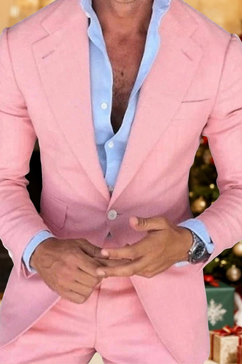Load image into Gallery viewer, Light Pink Notched Lapel Single Breasted Men&#39;s Prom Blazer