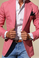 Load image into Gallery viewer, Light Pink Notched Lapel Single Breasted Men&#39;s Prom Blazer