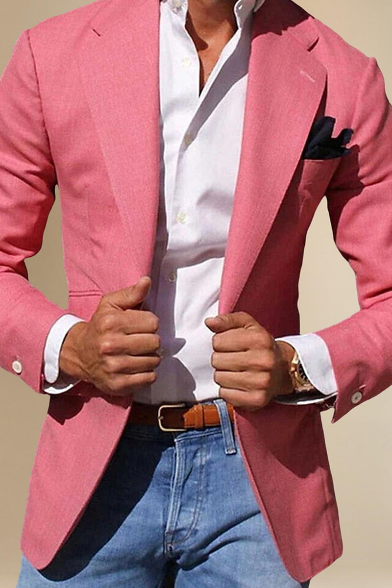Load image into Gallery viewer, Light Pink Notched Lapel Single Breasted Men&#39;s Prom Blazer