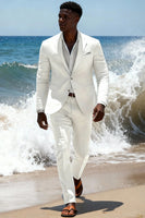 Load image into Gallery viewer, 2 Pieces Notched Lapel Sky Blue Men&#39;s Prom Suits