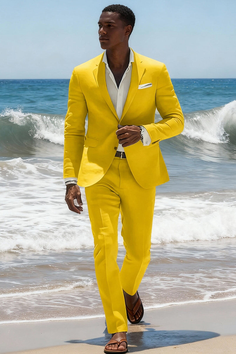 Load image into Gallery viewer, 2 Pieces Notched Lapel Sky Blue Men&#39;s Prom Suits