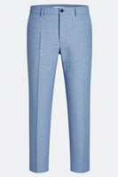 Load image into Gallery viewer, Checkered Notched Lapel Sky Blue 2 Pieces Men&#39;s Prom Suits