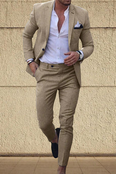 Champagne Notched Lapel 2 Pieces Men's Prom Suits