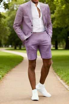 Purple Notched Lapel 2 Pieces Men's Prom Suits