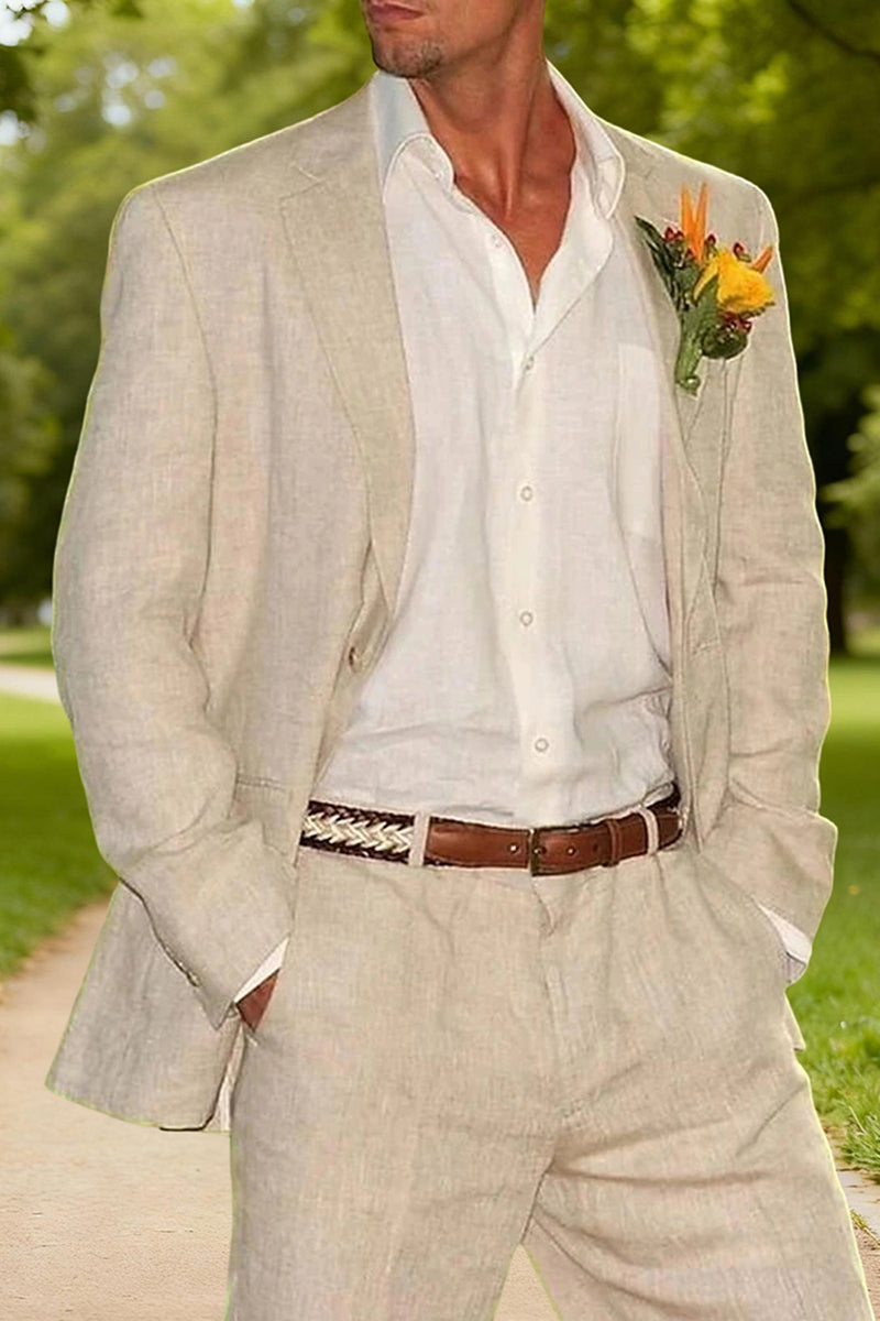 Load image into Gallery viewer, Notched Lapel Ivory 2 Pieces Men&#39;s Prom Suits