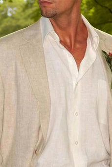 Notched Lapel Ivory 2 Pieces Men's Prom Suits