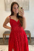 Load image into Gallery viewer, Navy A-Line Spaghetti Straps Tulle Prom Dress with Appliques