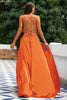 Load image into Gallery viewer, Dark Green Backless Satin Prom Dress with Slit