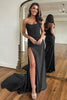 Load image into Gallery viewer, Mermaid Strapless Satin Corset Prom Dress with Slit