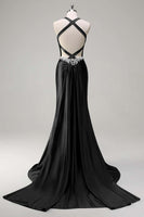 Load image into Gallery viewer, Dark Green Sparkly Beaded Corset Mermaid Spaghetti Straps Prom Dress