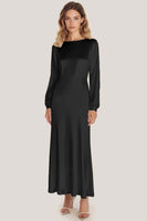Load image into Gallery viewer, Ivory Satin Sheath Ankle Length Formal Dress with Long Sleeves