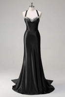 Load image into Gallery viewer, Dark Green Sparkly Beaded Corset Mermaid Spaghetti Straps Prom Dress