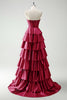 Load image into Gallery viewer, Green Sweetheart Princess Tiered Long Corset Prom Dress