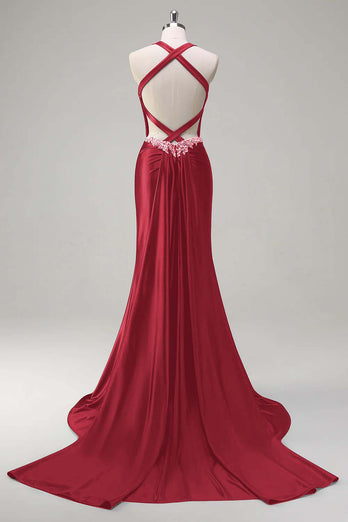 Dark Green Sparkly Beaded Corset Mermaid Spaghetti Straps Prom Dress