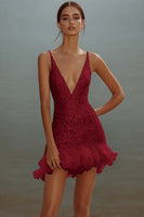 Load image into Gallery viewer, White Bodycon Spaghetti Straps Sequin Short Graduation Dress