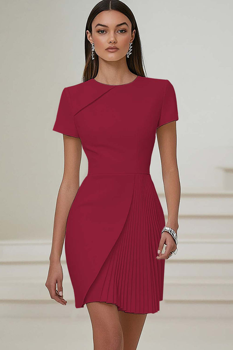 Load image into Gallery viewer, Ivory Pleated Work Dress with Short Sleeves