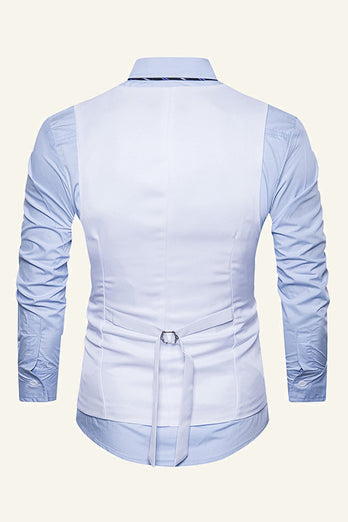 Black Single Breasted Lapel Men's Black Vest