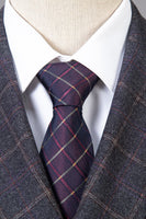 Load image into Gallery viewer, Grey Plaid Double-Breasted 2-Piece Men&#39;s Suit