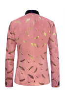 Load image into Gallery viewer, Turquoise Jacquard Shawl Lapel Men&#39;s Prom Blazer