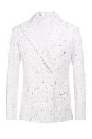 Load image into Gallery viewer, White Plaid Double Breasted 2 Piece Men&#39;s Prom Suits