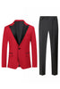 Load image into Gallery viewer, Red Peak Lapel One Button 2 Piece Men&#39;s Prom Suits
