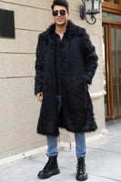 Load image into Gallery viewer, Brown Open Front Faux Fur Long Men Coat