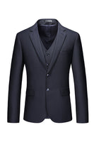 Load image into Gallery viewer, Notched Lapel Two Buttons Black Men&#39;s Prom Suits