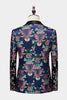 Load image into Gallery viewer, Navy Flower Jacquard 2 Piece Men&#39;s Prom Suits