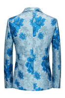 Load image into Gallery viewer, Pink Flower Jacquard Notched Lapel Men&#39;s Blazer